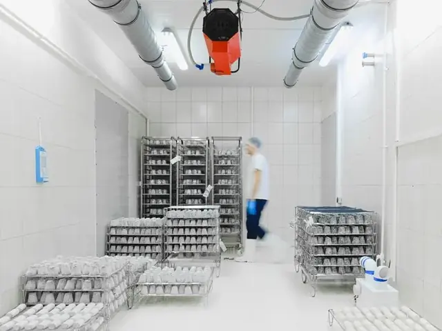 Interior de câmara fria comercial